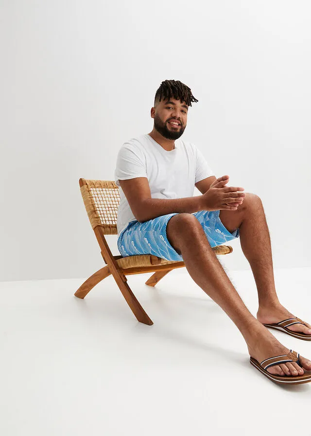 Pantalón corto Azul mediterráneo con estampado gráfico