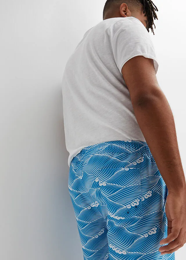 Pantalón corto Azul mediterráneo con estampado gráfico