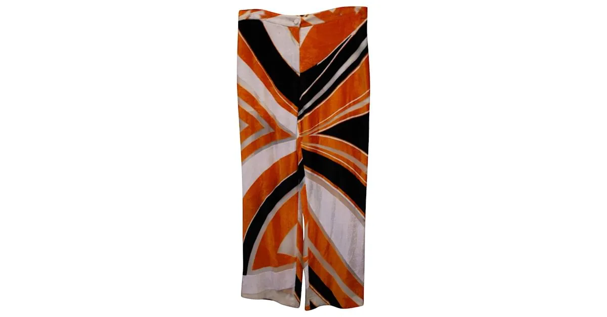 Pantalón de punto Emilio Pucci en viscosa naranja 