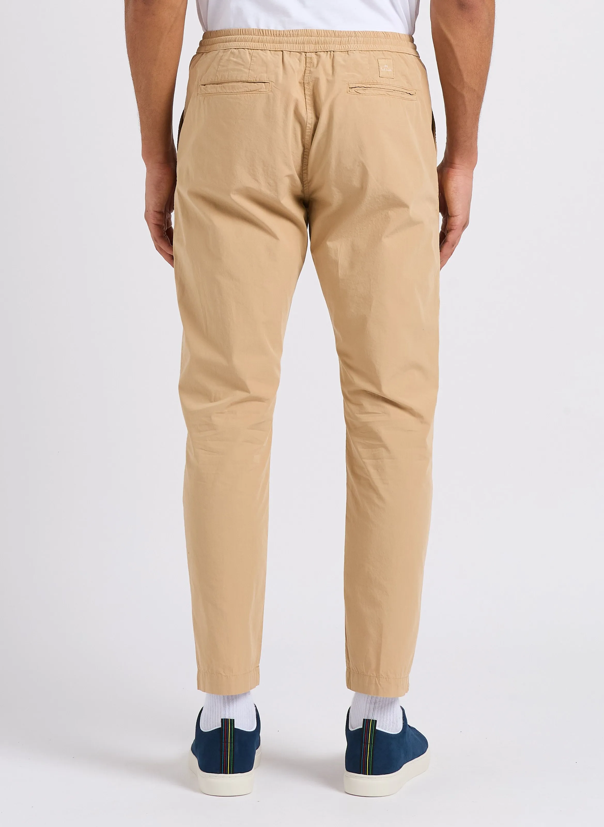 Pantalón recto de algodón orgánico en marron