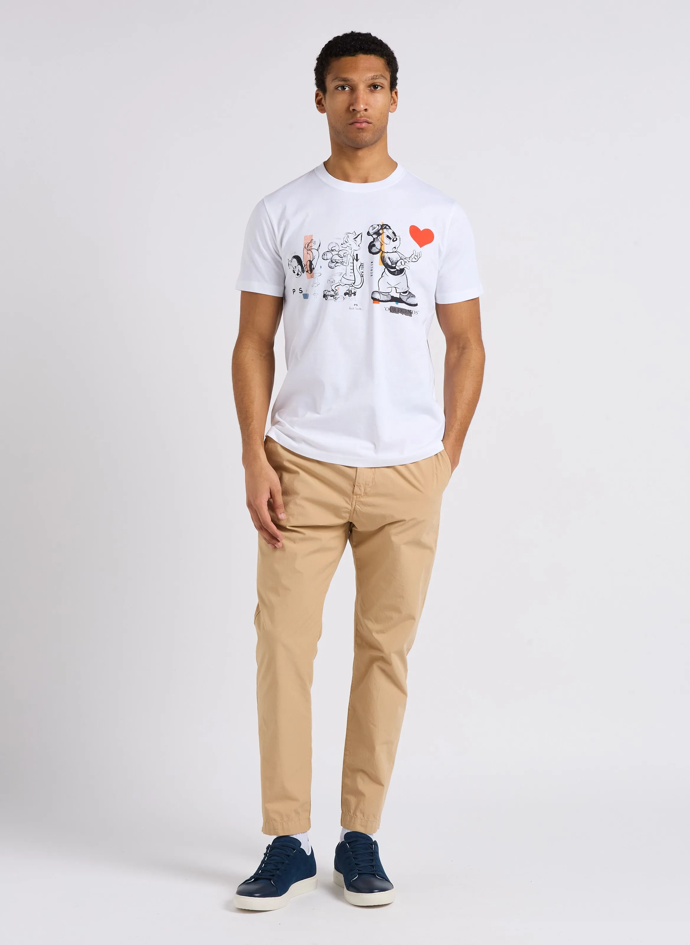 Pantalón recto de algodón orgánico en marron