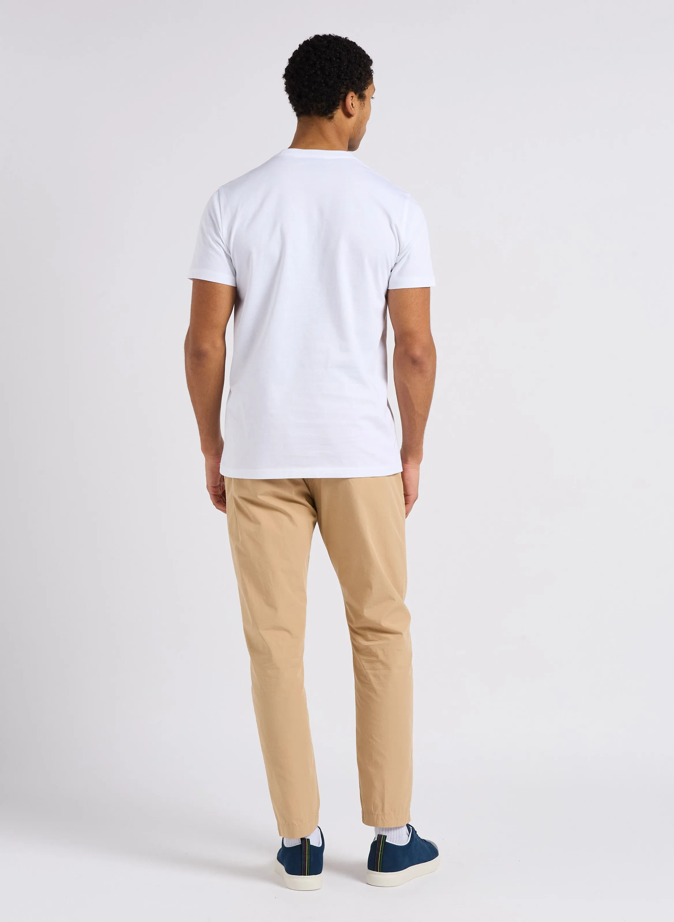 Pantalón recto de algodón orgánico en marron