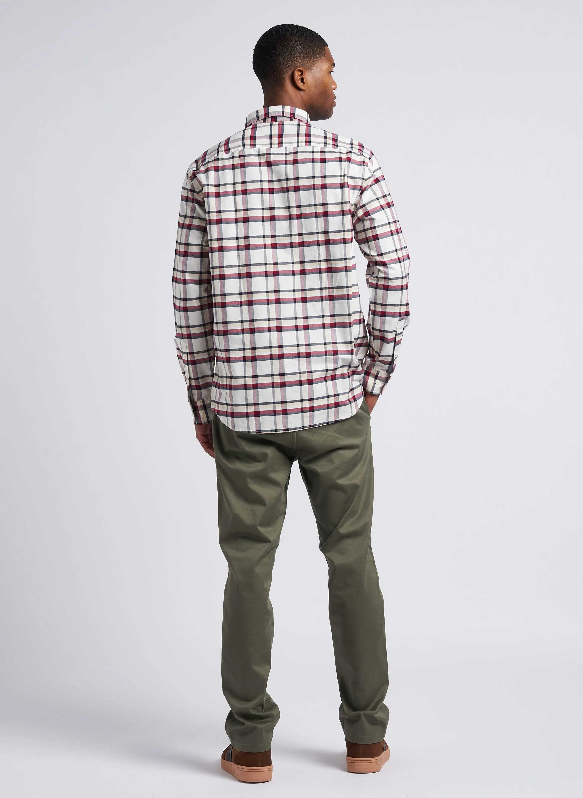 Pantalón slim de mezcla de algodón en caqui