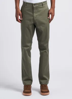 Pantalón slim de mezcla de algodón en caqui