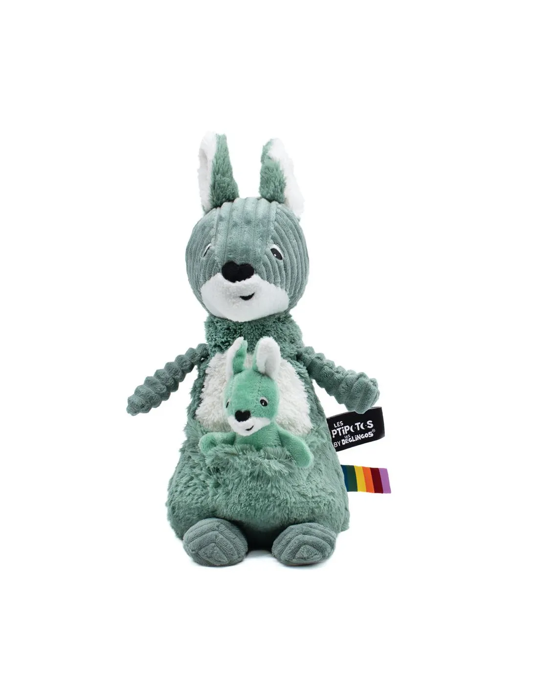 Peluche ptipotos canguro verde Déglingos