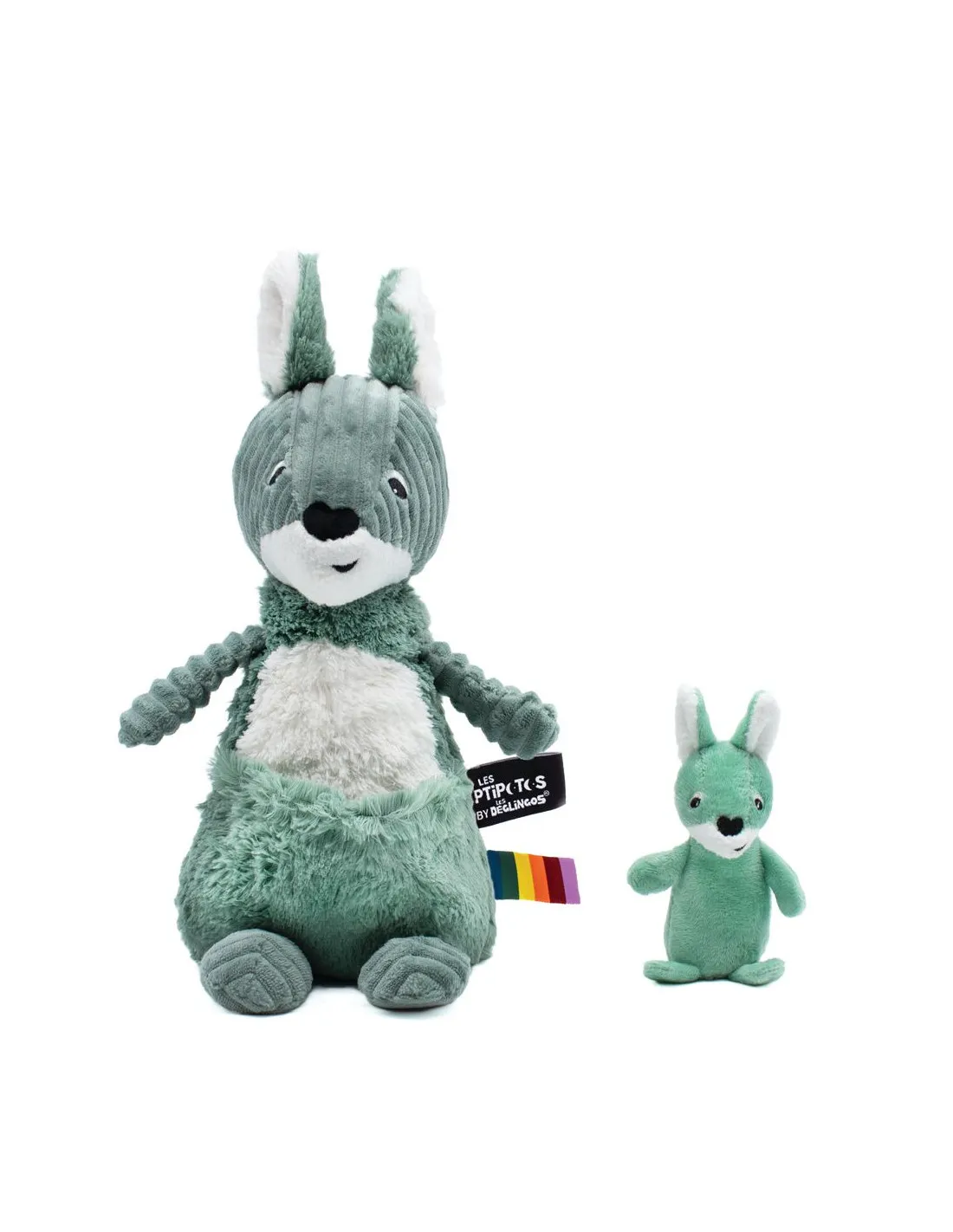 Peluche ptipotos canguro verde Déglingos