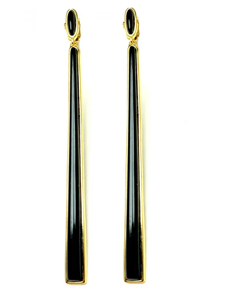 PENDIENTES DE MUJER LARGOS NEGROS PARA UN LOOK DE NOCHE SOFISTICADO