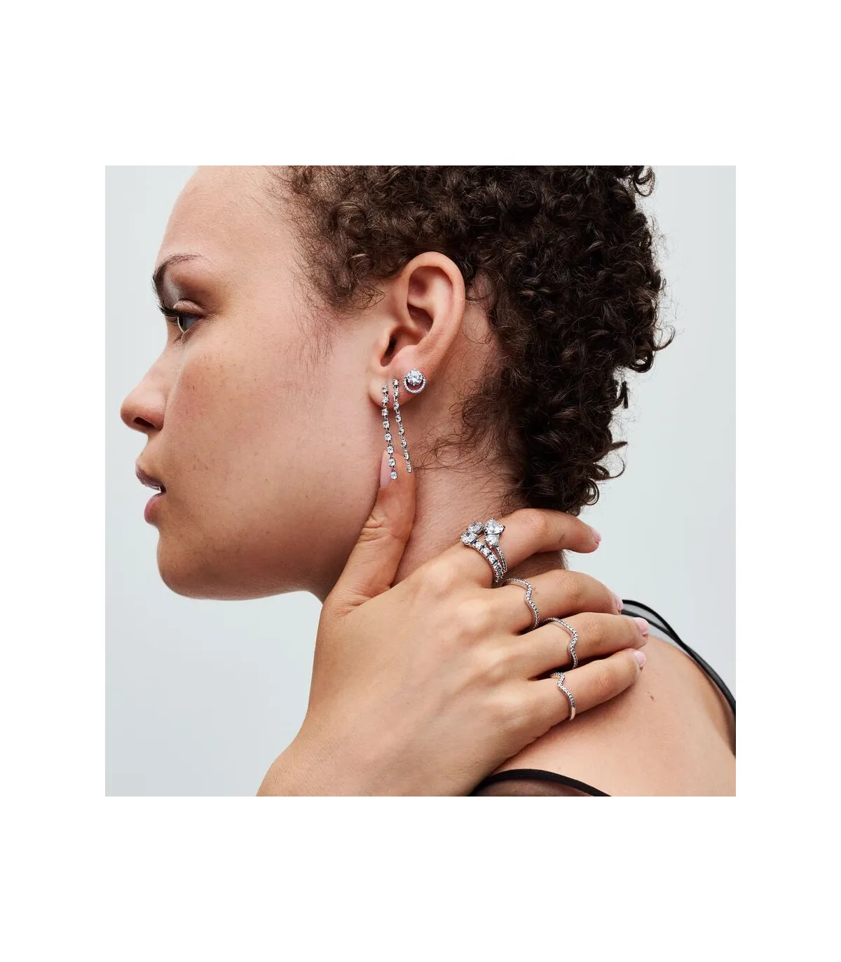 PENDIENTES PANDORA COLGANTES CON OCHO PIEDRAS BRILLANTES  293159C01