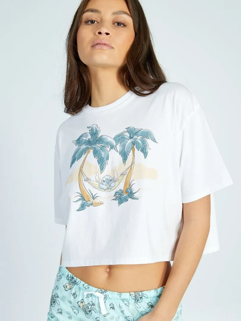 PIJAMA CORTO 'STITCH'  2 PIEZAS  AZUL