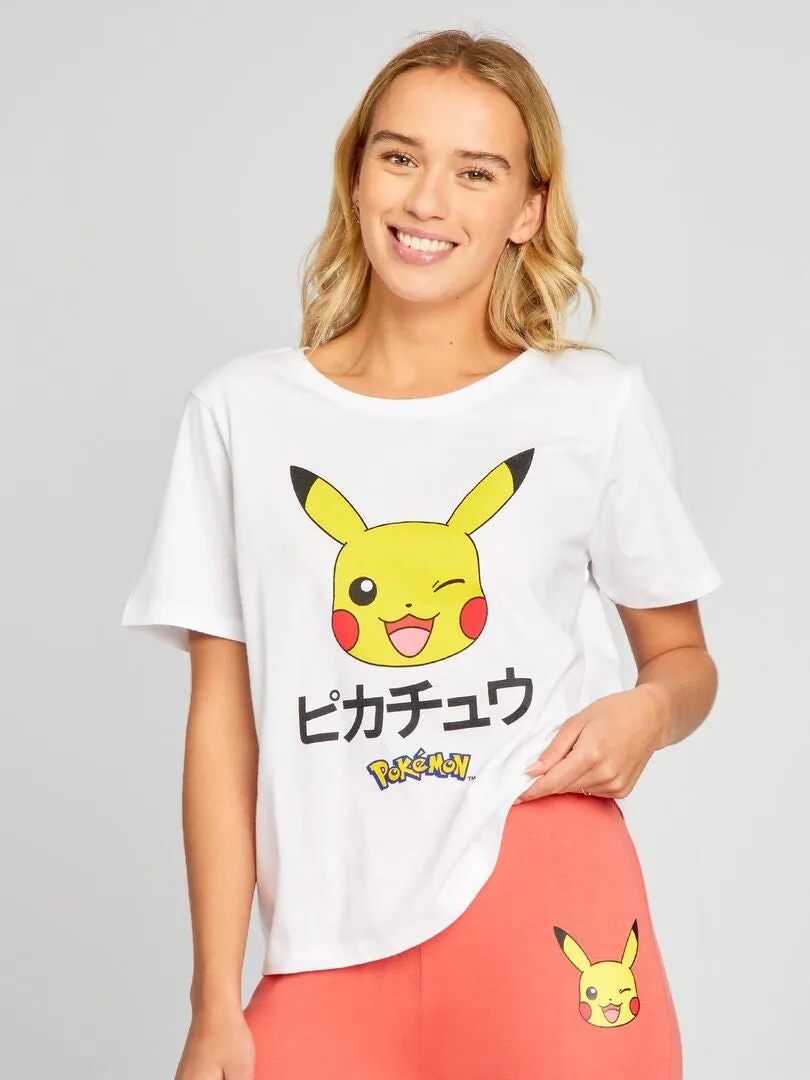 PIJAMA LARGO ESTAMPADO 'POKéMON'  2 PIEZAS  ROSA