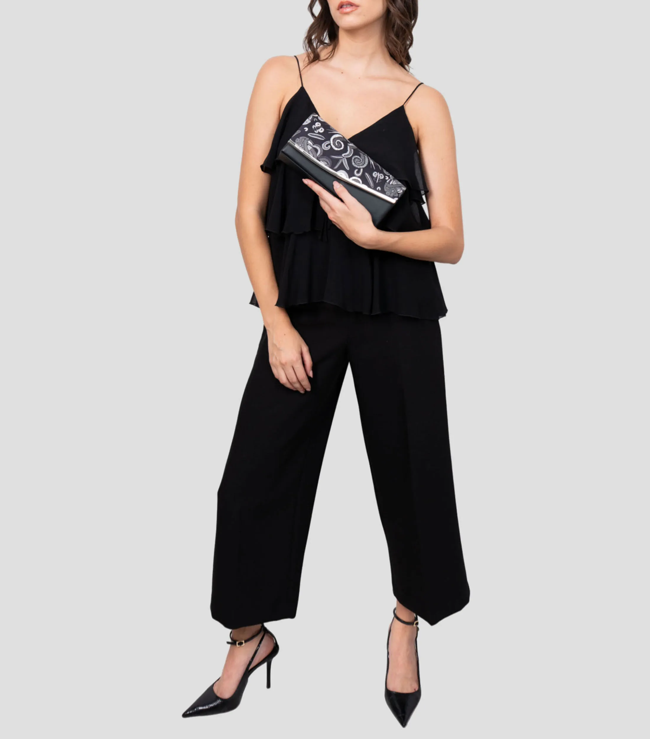 Pineda Covalin Bolso clutch gris en piel Akbal Quetzalcóatl Mujer