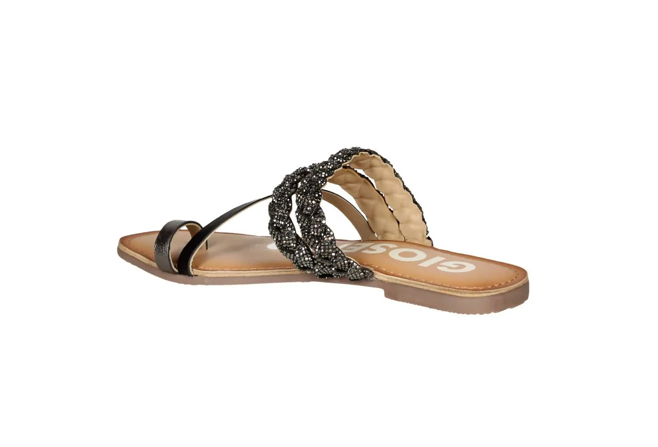 Pinky Dedo Piel Negro Tiras Trenzadas Brillantes