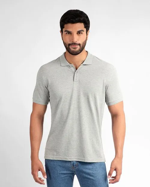 Polo Cuello Camisa Hombre Renato Gris Poly