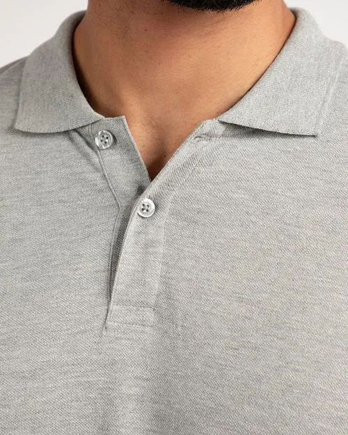 Polo Cuello Camisa Hombre Renato Gris Poly