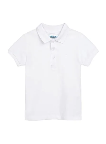 polo mayoral granito básico blanco para niño