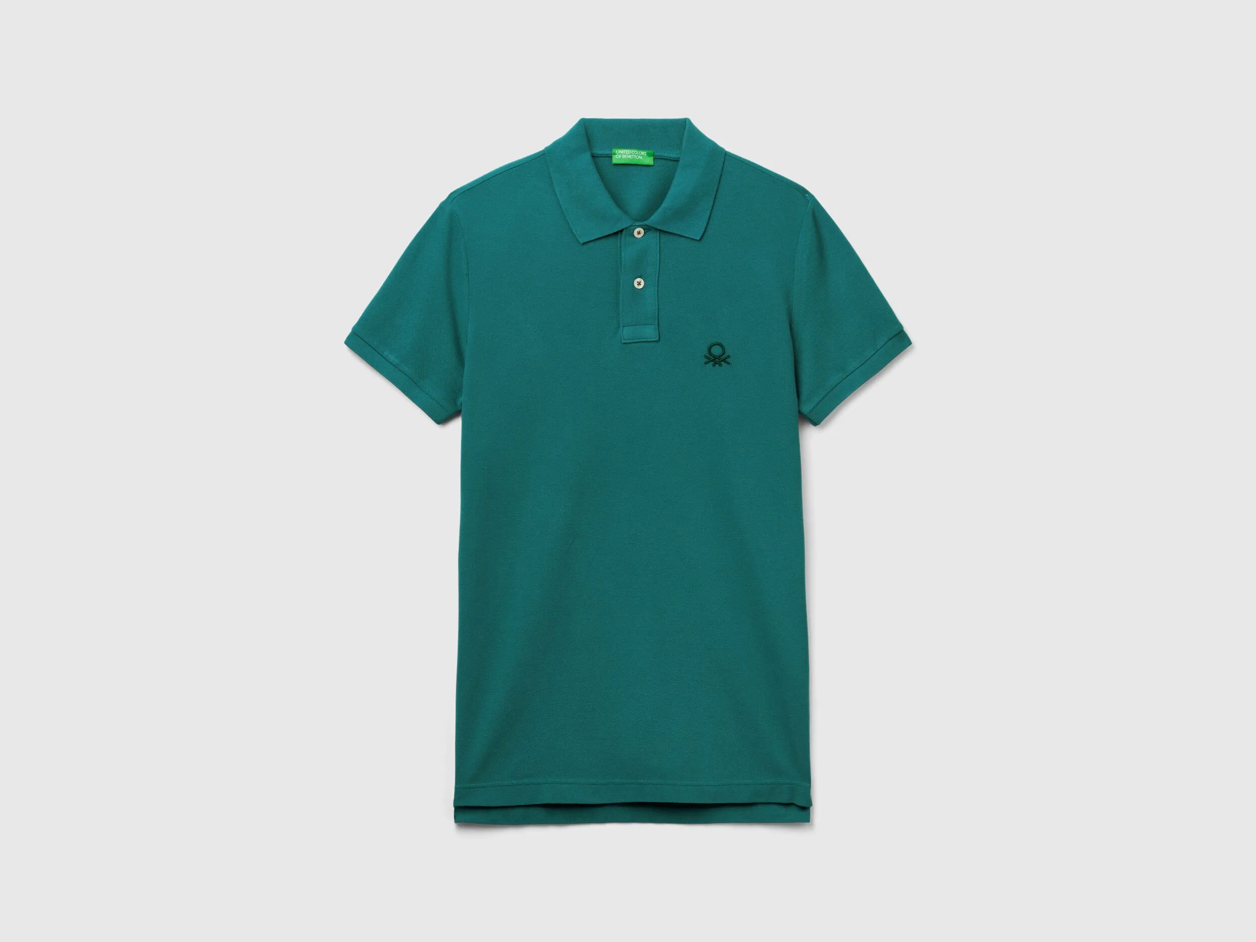 Polo verde petróleo slim fit