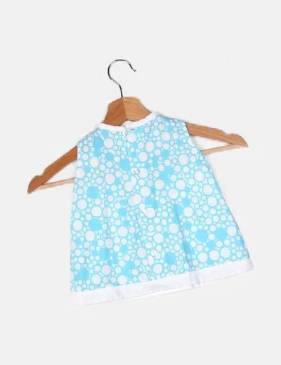 Raixa Vestido azul bicolor estampado geométrico