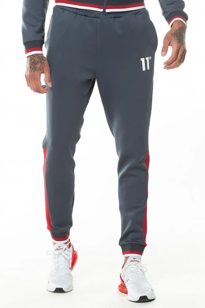 RIBBED POLY TRACK PANTS ANTHRACITE /SKI PATROL RED