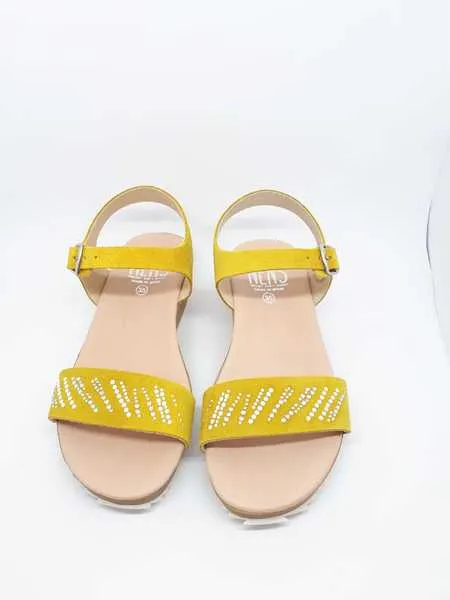 sandalia nens,brillantes,serraje amarillo