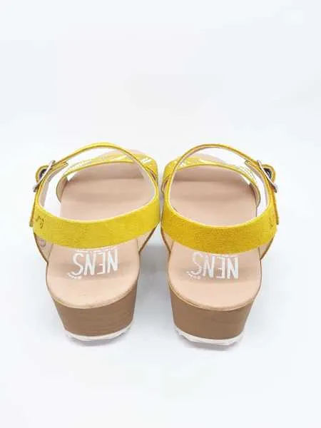 sandalia nens,brillantes,serraje amarillo