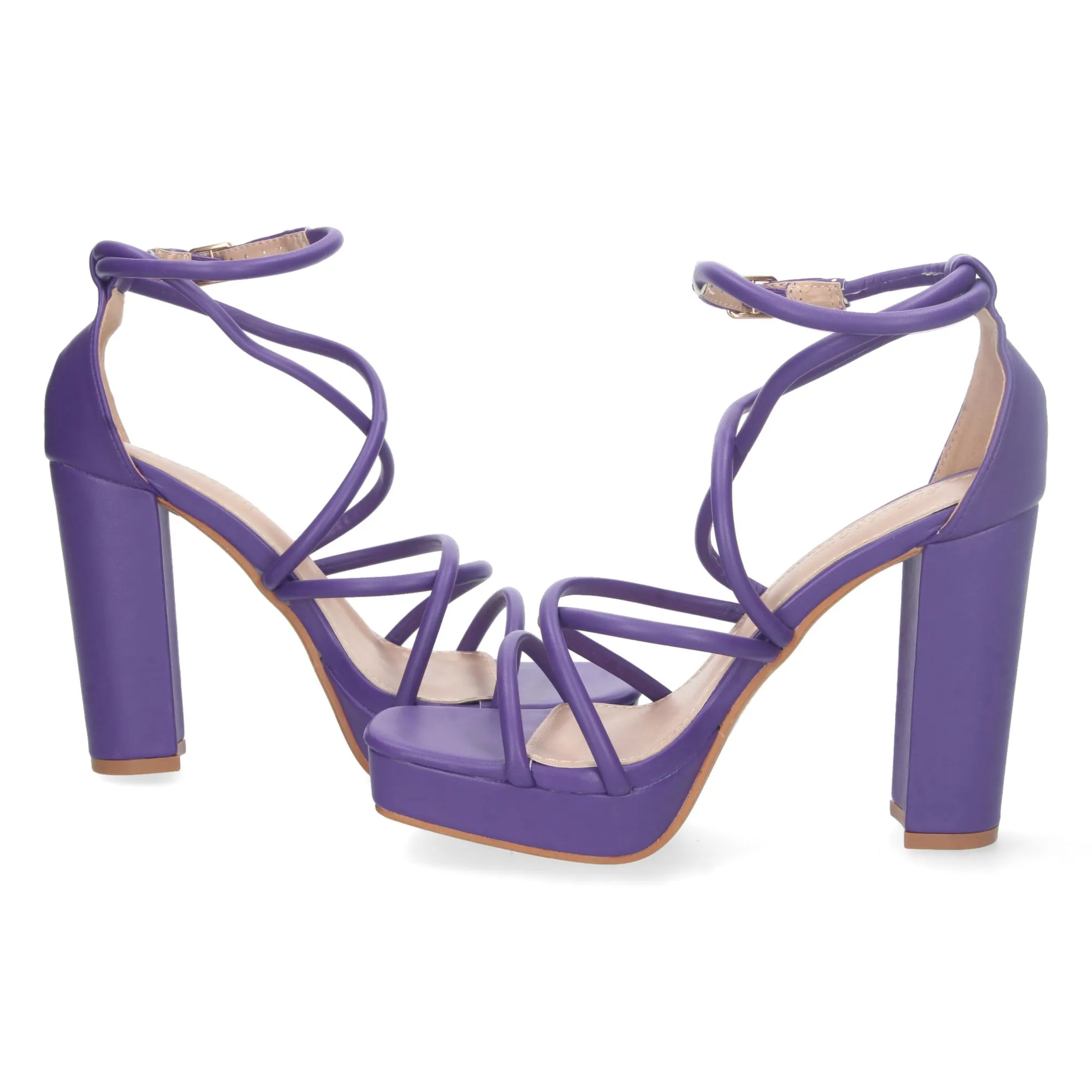 Sandalias de tacon para fiesta mujer color lila
