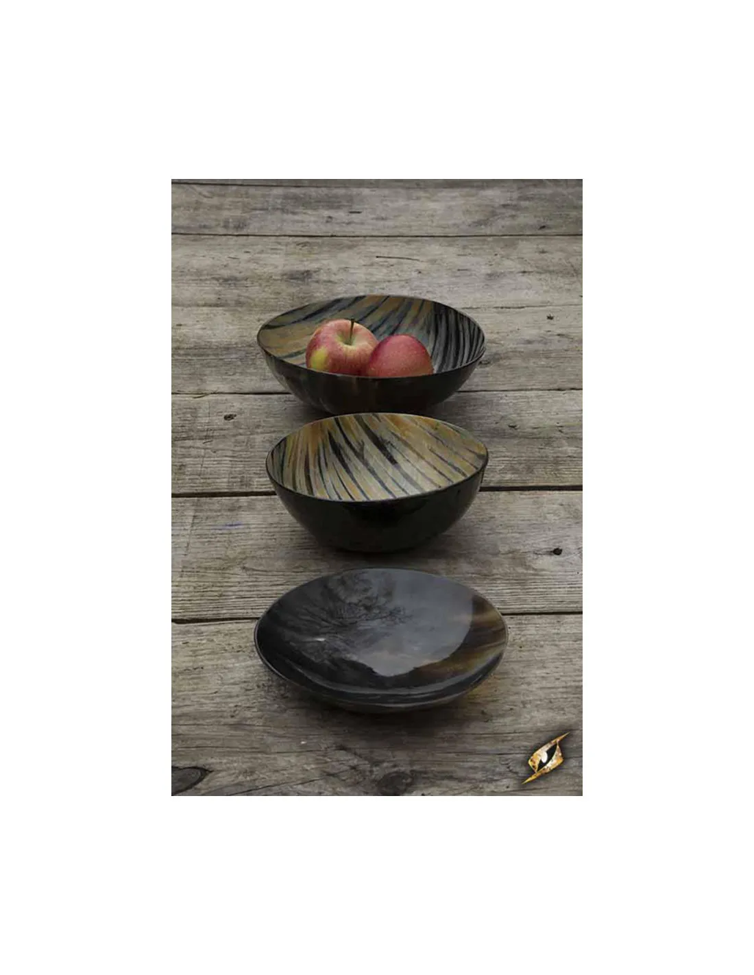 Set de 3 platos para el Posadero, asta de búfalo