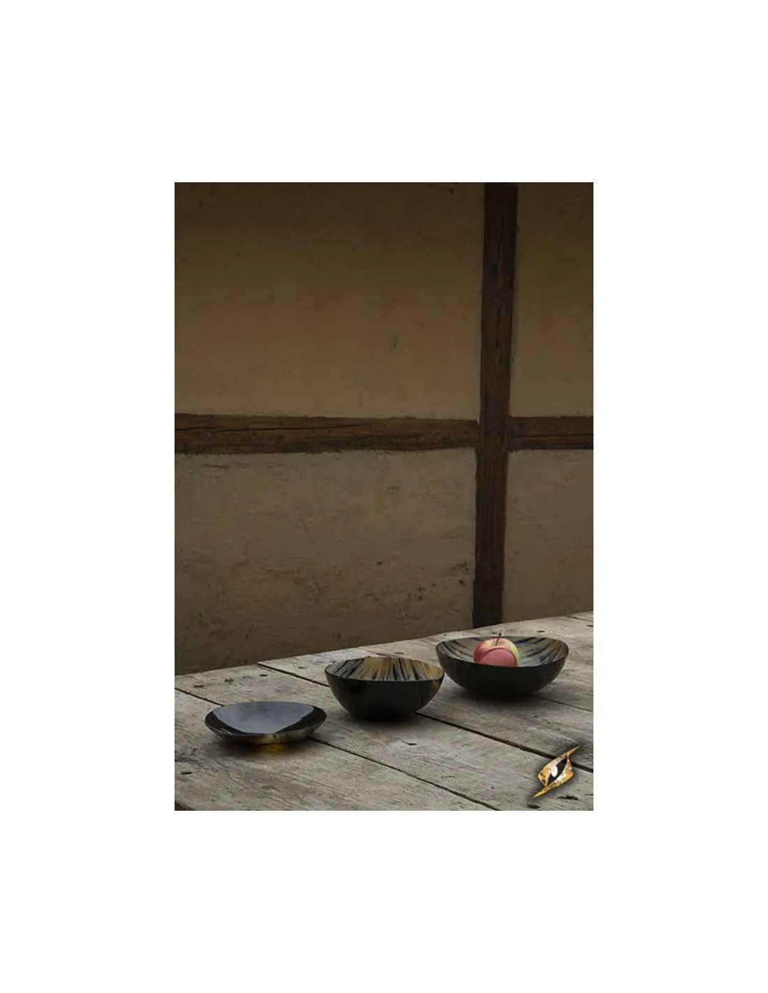 Set de 3 platos para el Posadero, asta de búfalo
