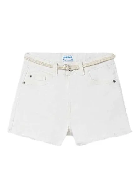 Short Mayoral Sarga Basic Blanco para Niña