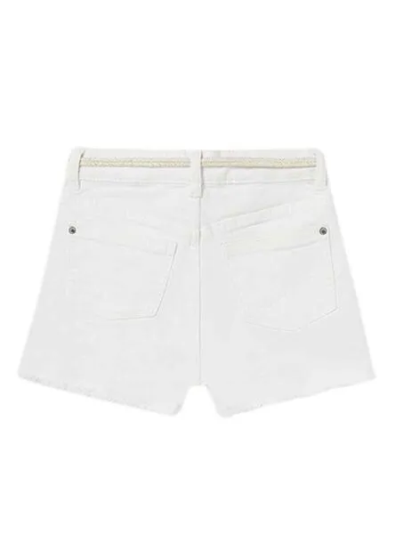 Short Mayoral Sarga Basic Blanco para Niña