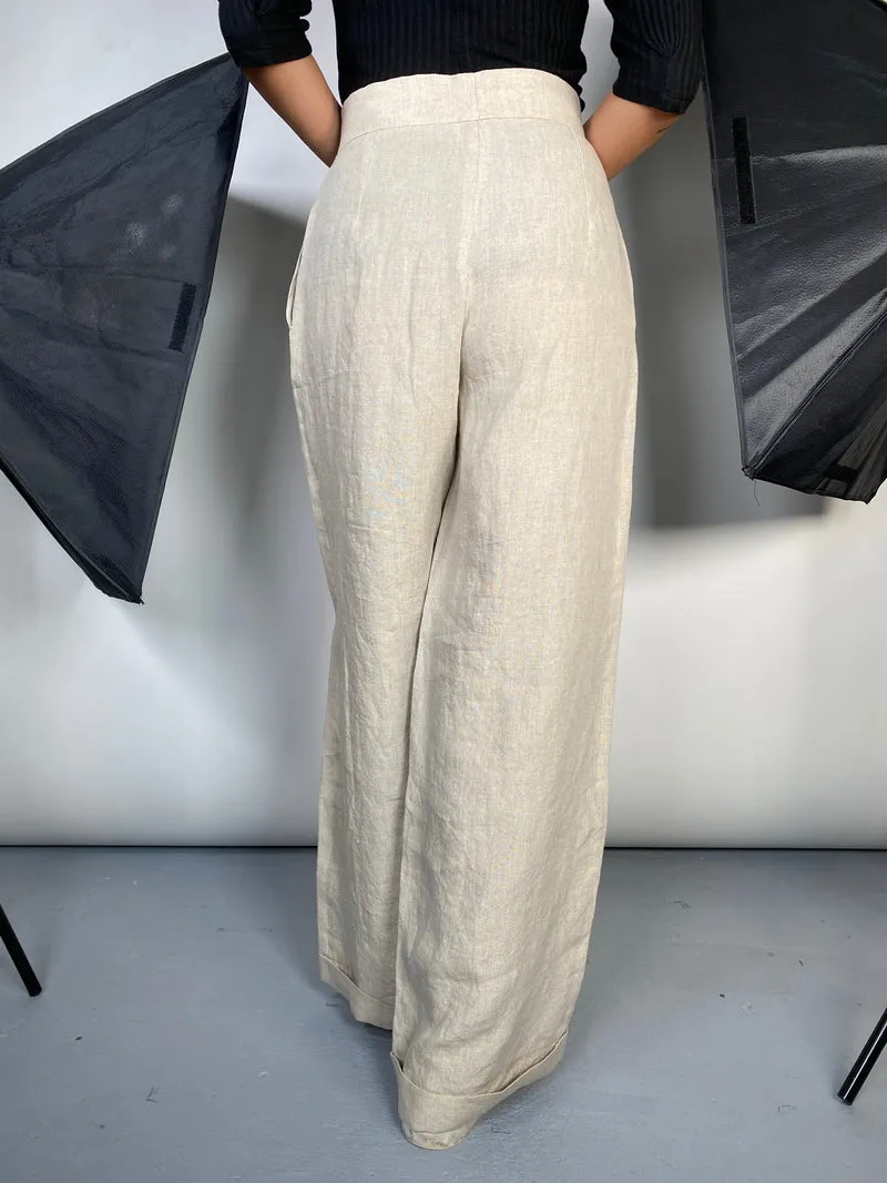 SISA Pantalón Lino Beige