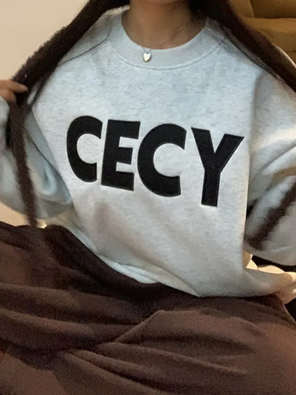 Sudadera extragrande con estampado de letras