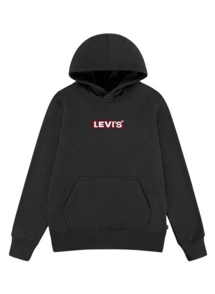 Sudadera Levis Boxtab Pullover Negro Para Niño