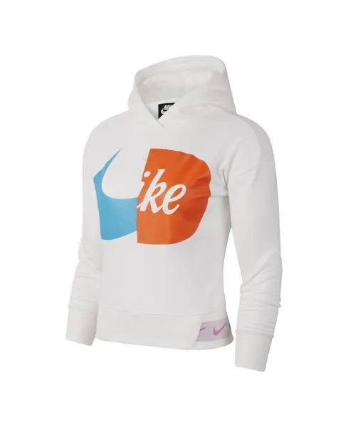 sudadera nike blanco/naranja niña
