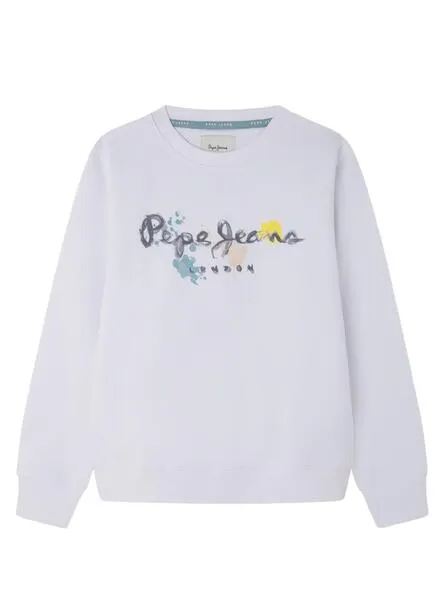 Sudadera Pepe Jeans Bige Blanco Para Niño