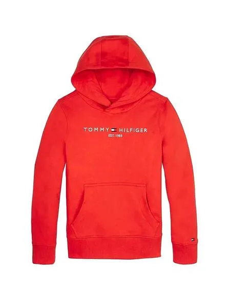 sudadera tommy hilfiger essential rojo para niño