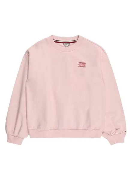 Sudadera Tommy Hilfiger Script Rosa para Niña