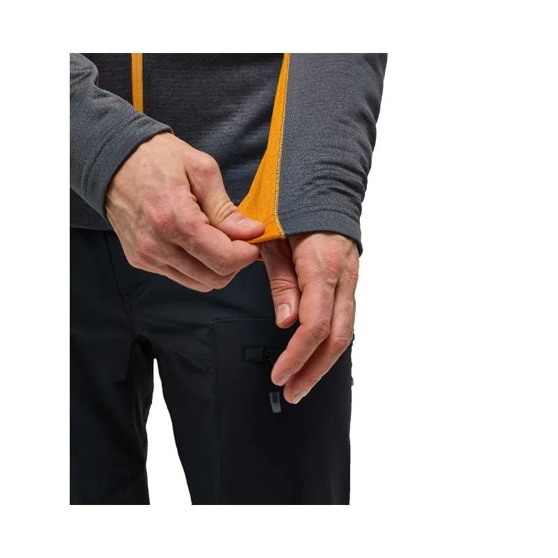 Sudadera técnica de hombre Haglöfs Roc Flash Mid Hood (magnetita/amarillo soleado)