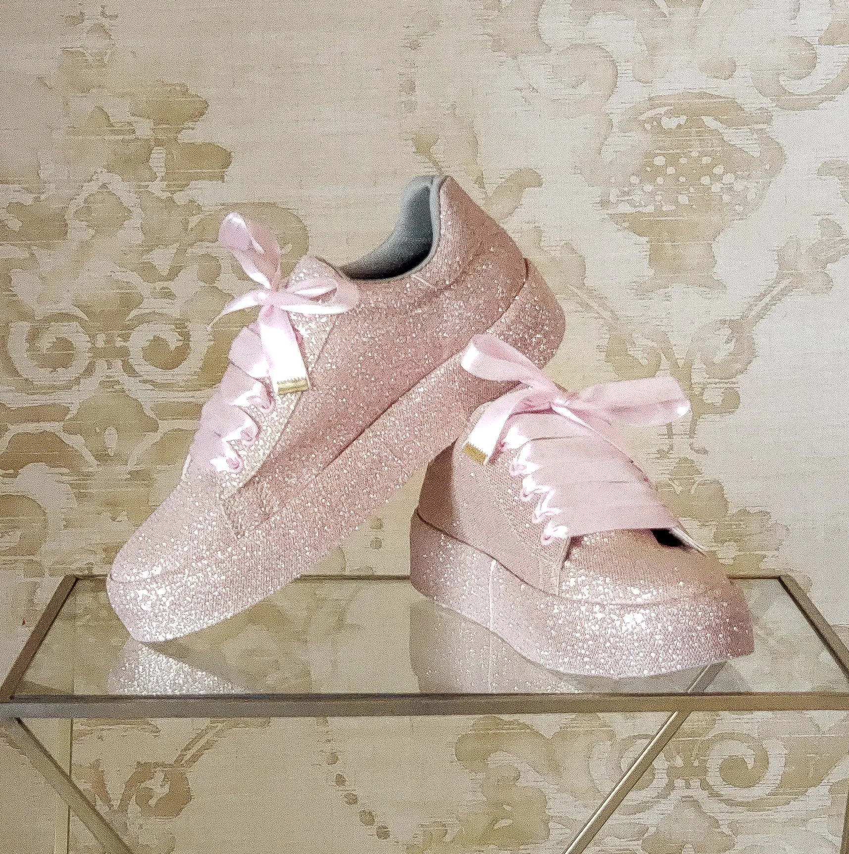 Tenis para Quinceañera Rose Gold Brillantes