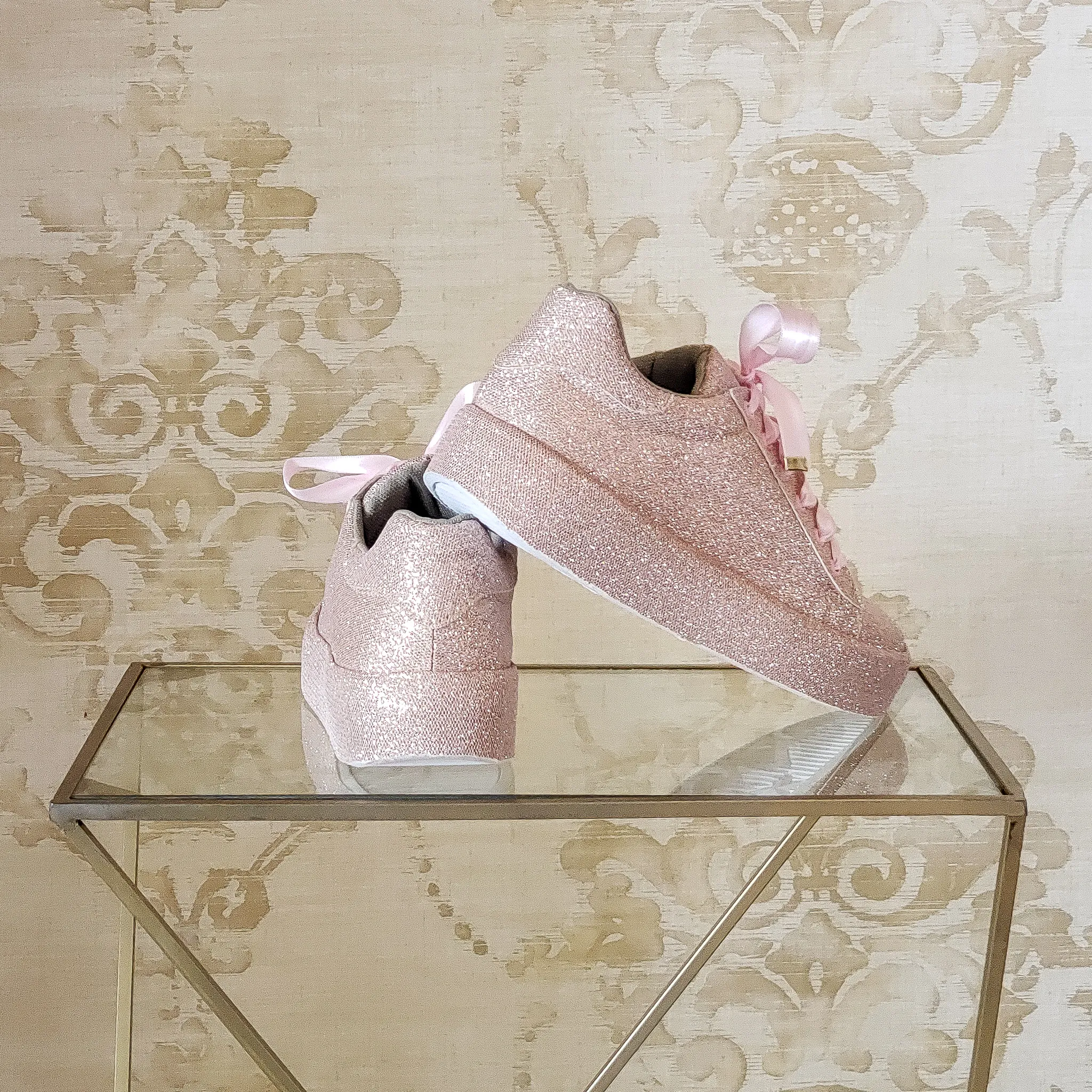 Tenis para Quinceañera Rose Gold Brillantes