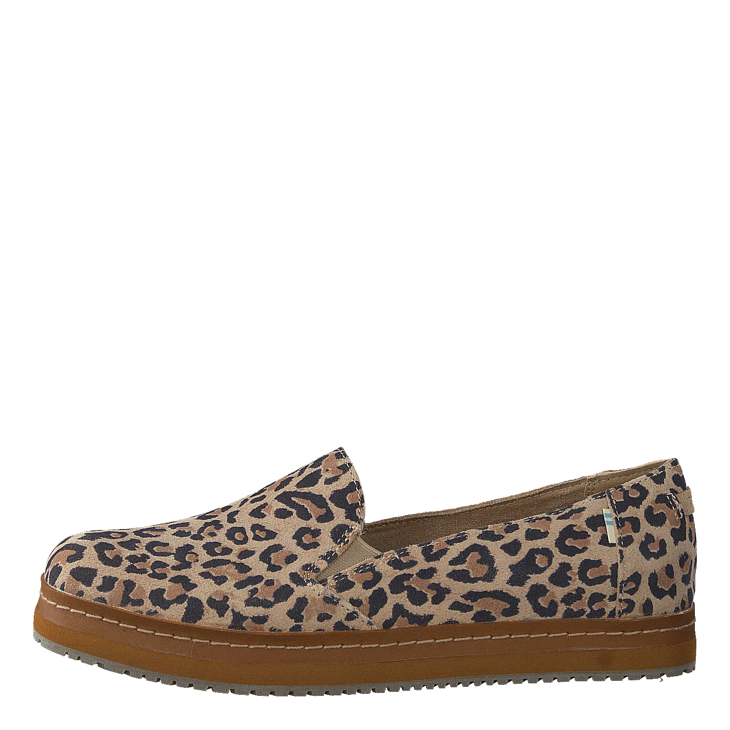 Toms zapatos Palma Leather Wrap Desert Tan Leopard Print Suede