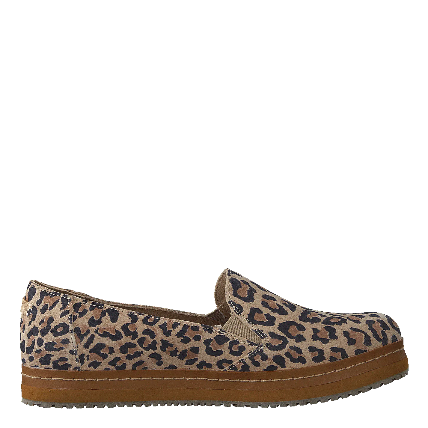 Toms zapatos Palma Leather Wrap Desert Tan Leopard Print Suede