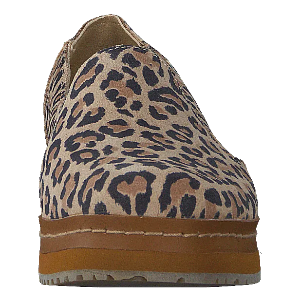 Toms zapatos Palma Leather Wrap Desert Tan Leopard Print Suede