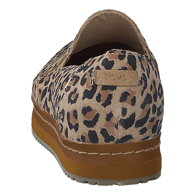 Toms zapatos Palma Leather Wrap Desert Tan Leopard Print Suede