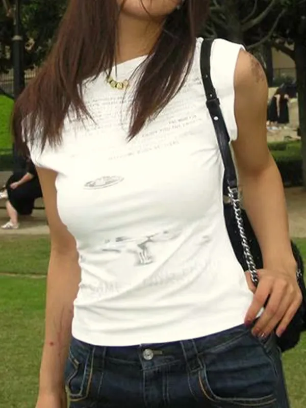 Top bandeau sin mangas con estampado inglés