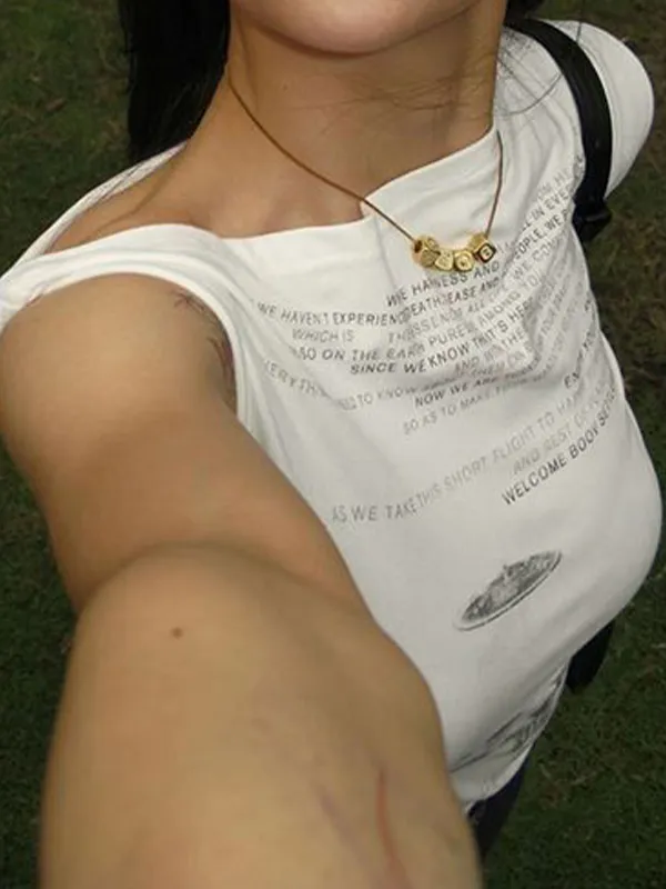 Top bandeau sin mangas con estampado inglés