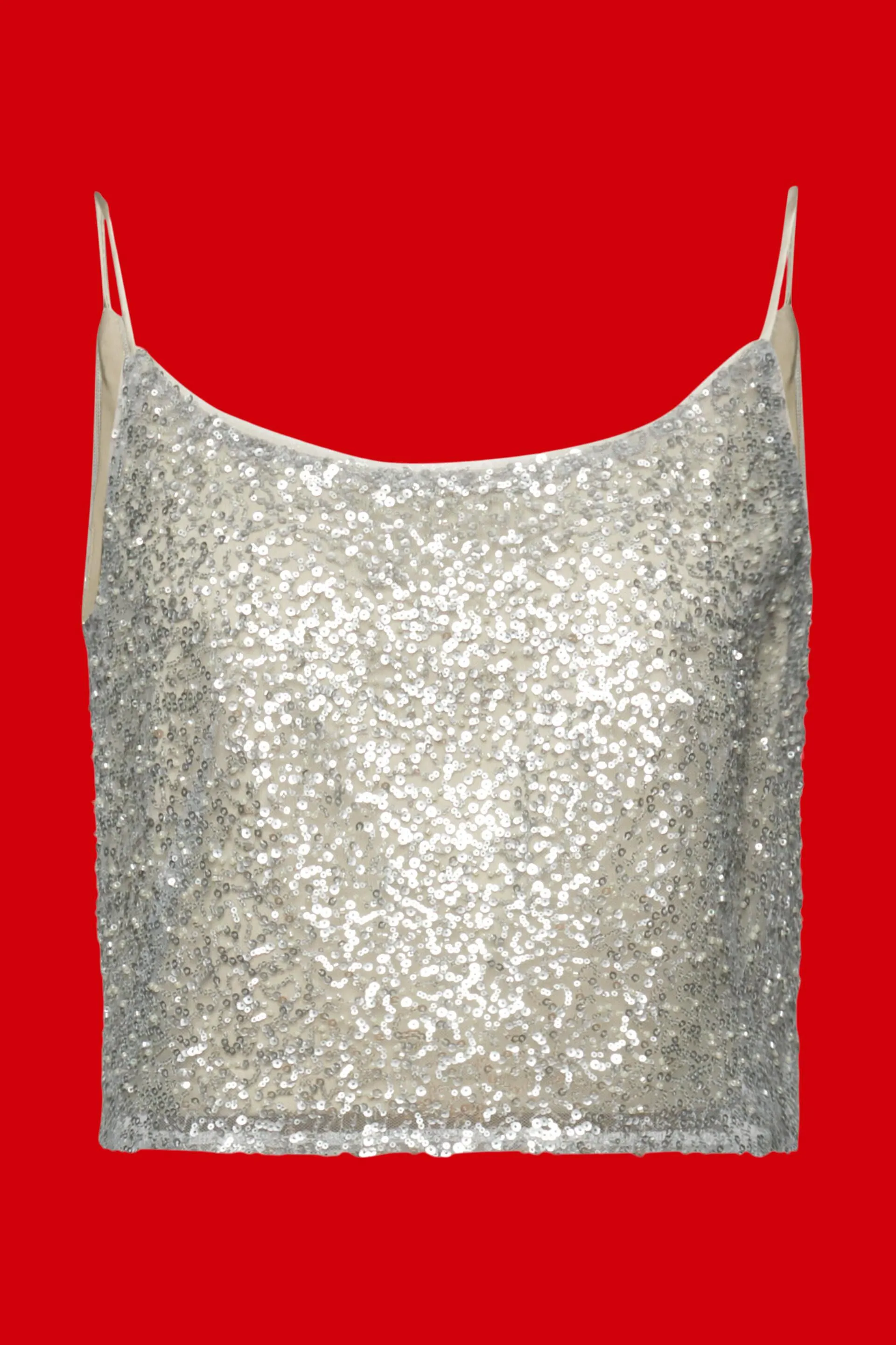 Top corto de lentejuelas brillantes