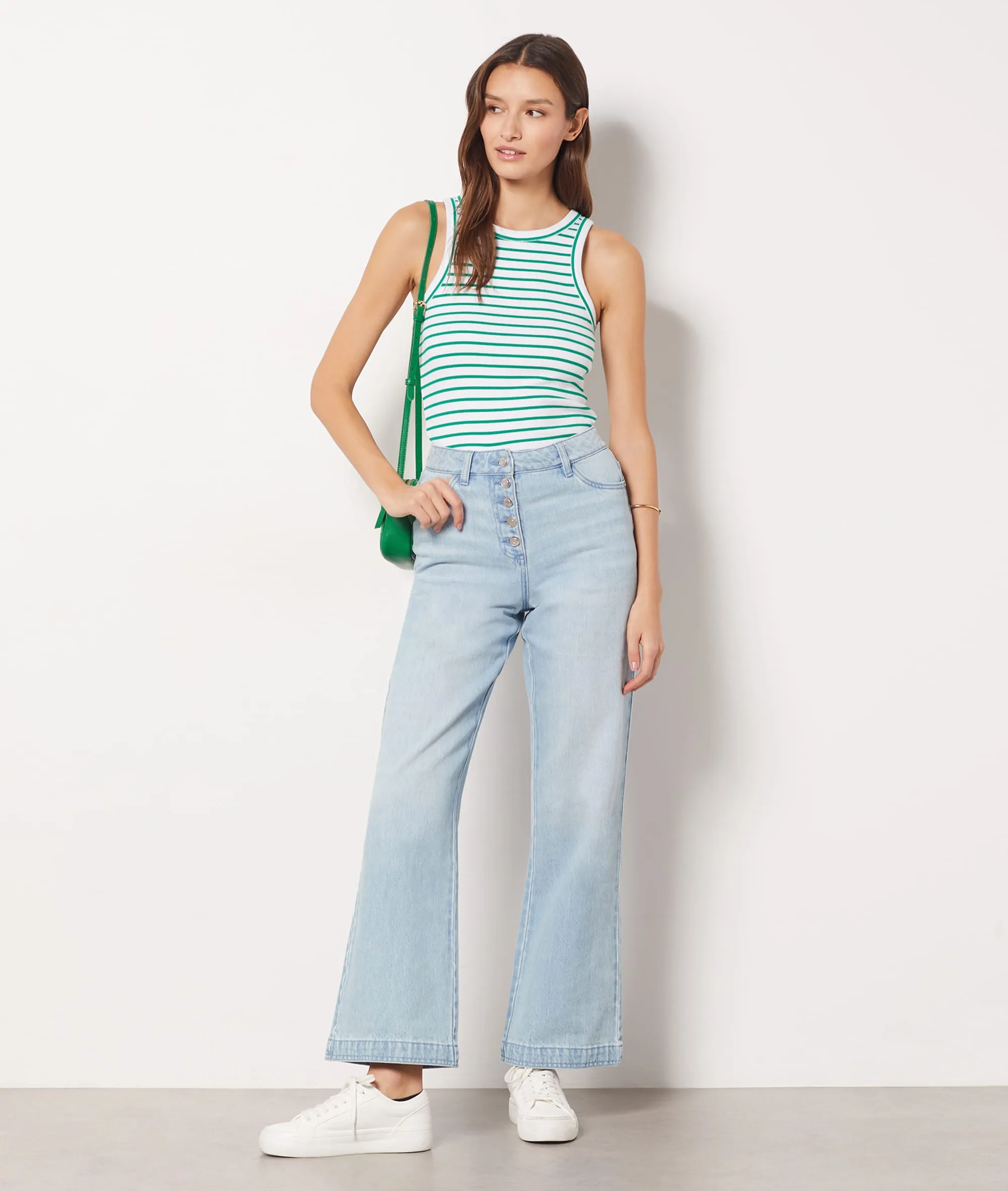TOP DE ALGODóN, ESTAMPADO DE RAYAS STEFFIA VERT  ETAM