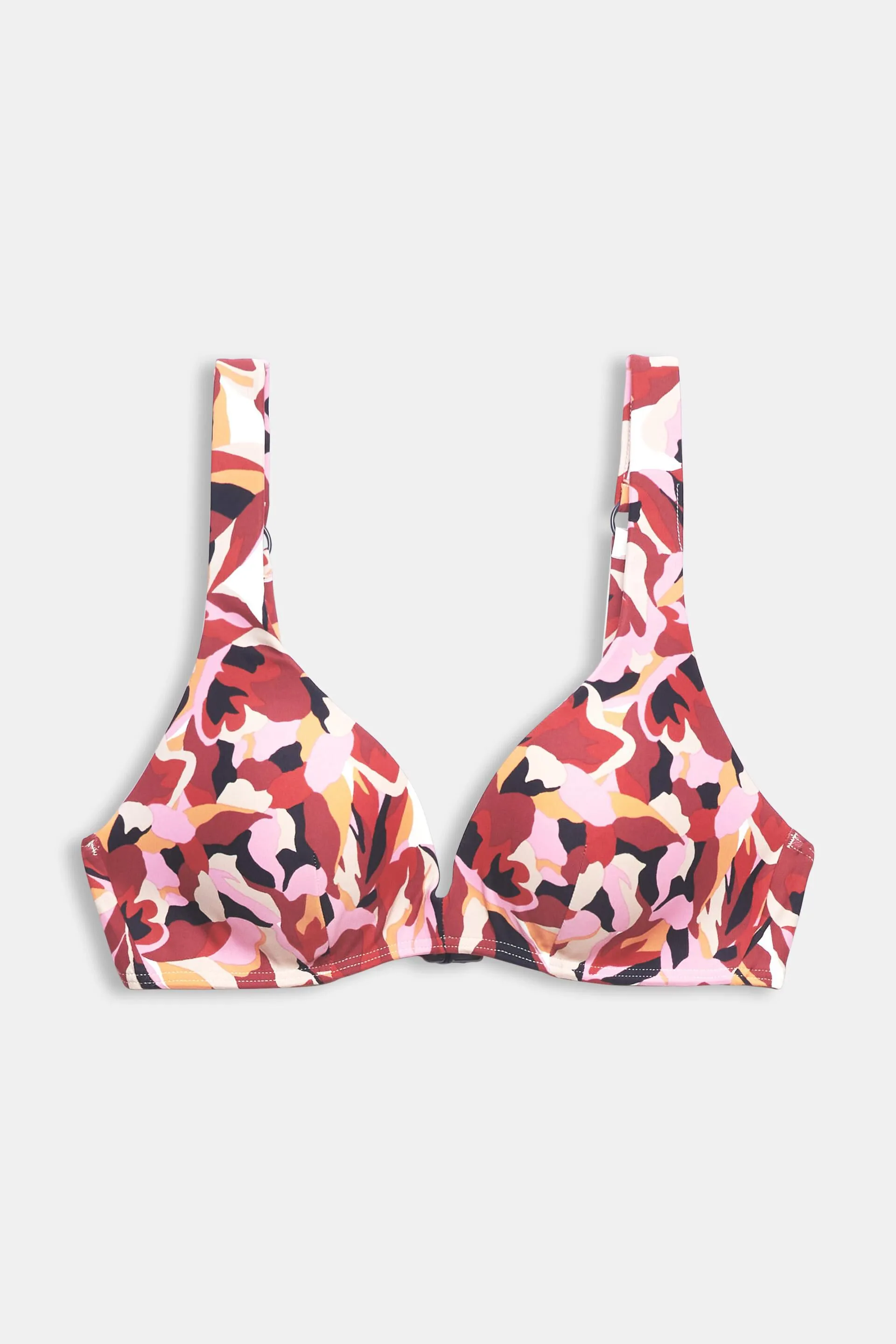 Top de bikini acolchado con estampado floral