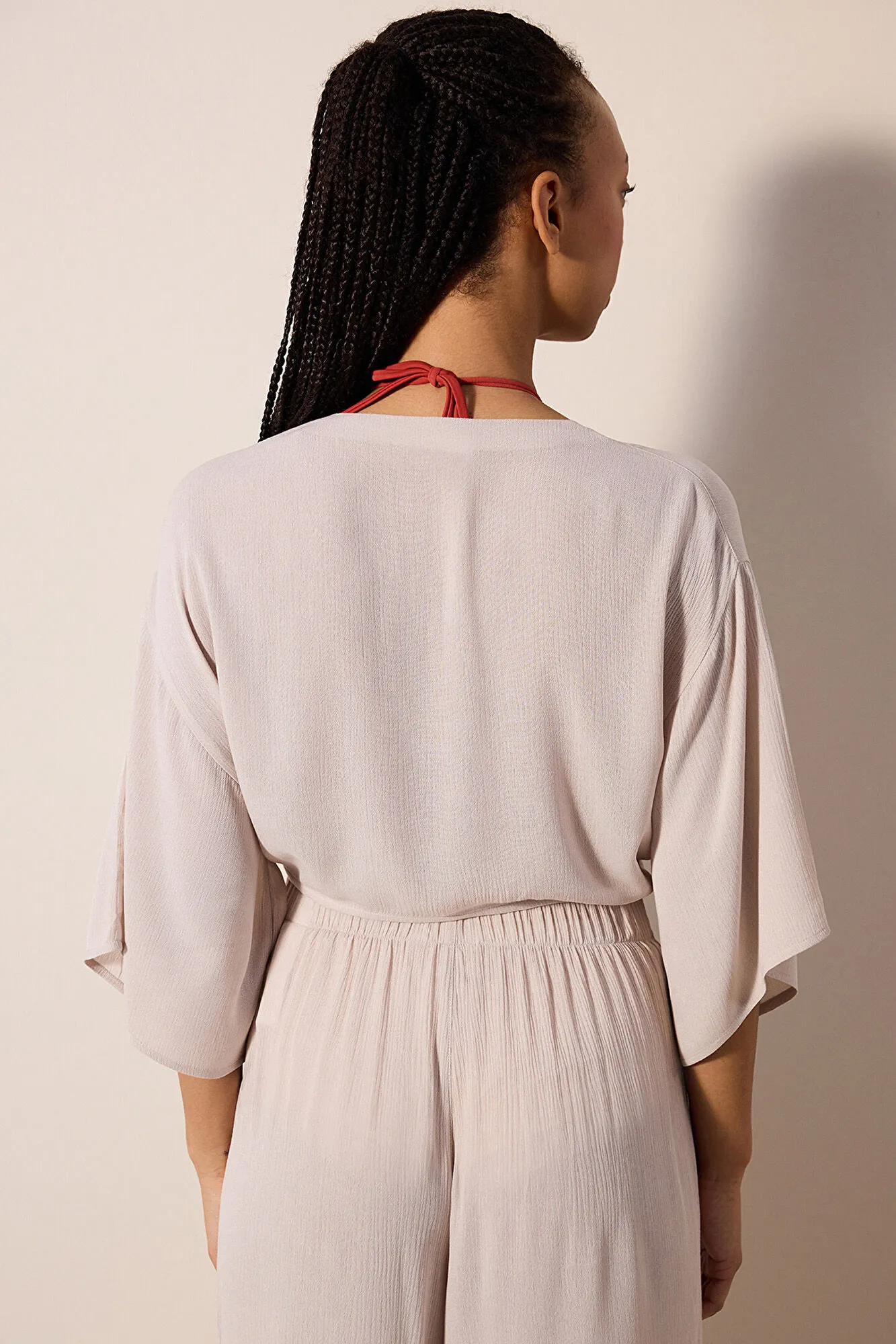 Top de playa beige