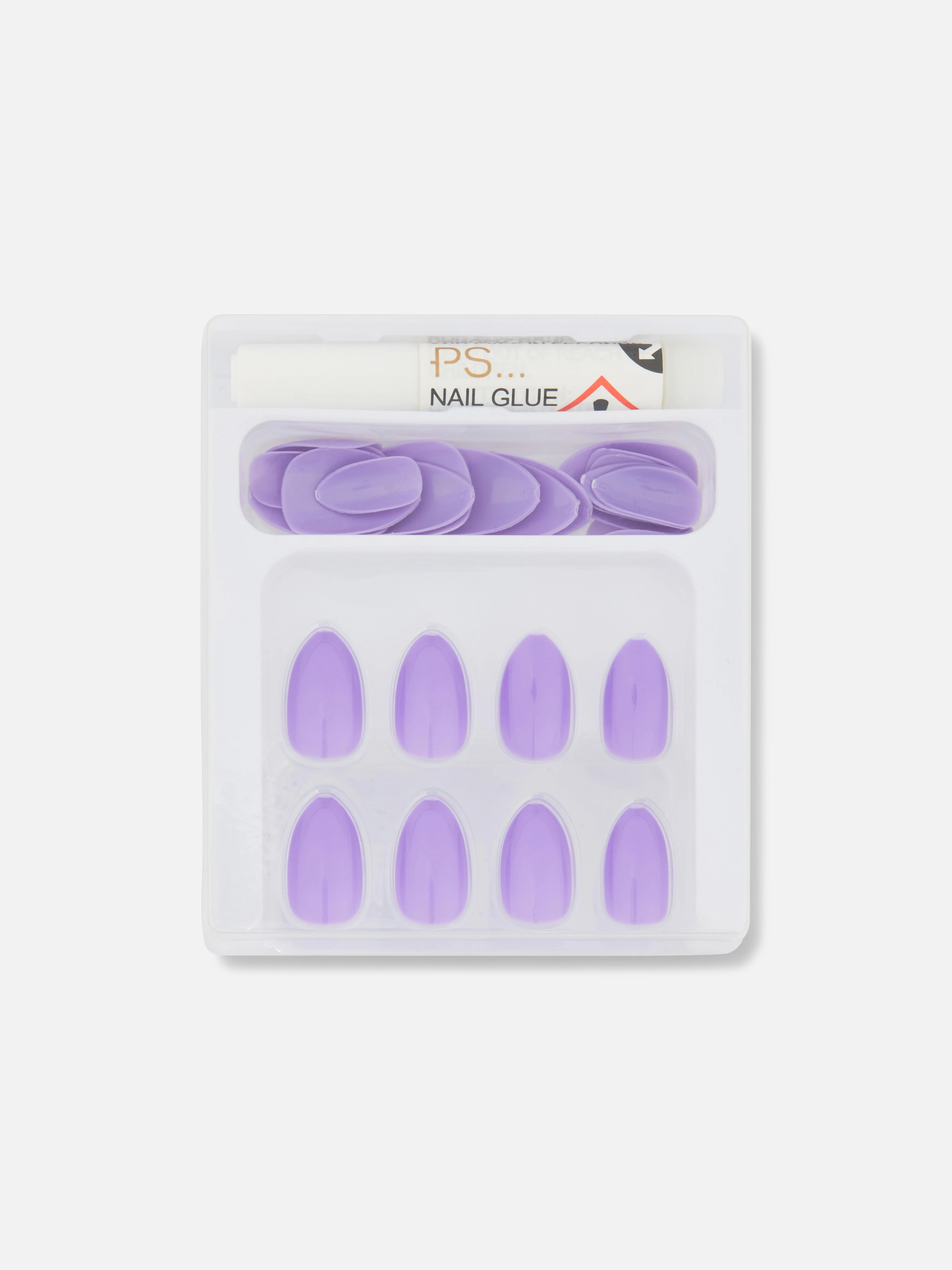 Uñas postizas brillantes almendradas «Sweet» de PS...